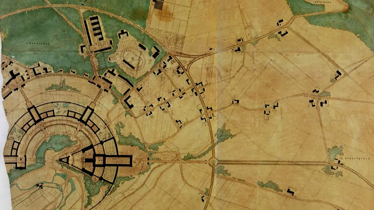 设想中的维威尔斯堡扩建方案（图中那个小三角是城堡本身）