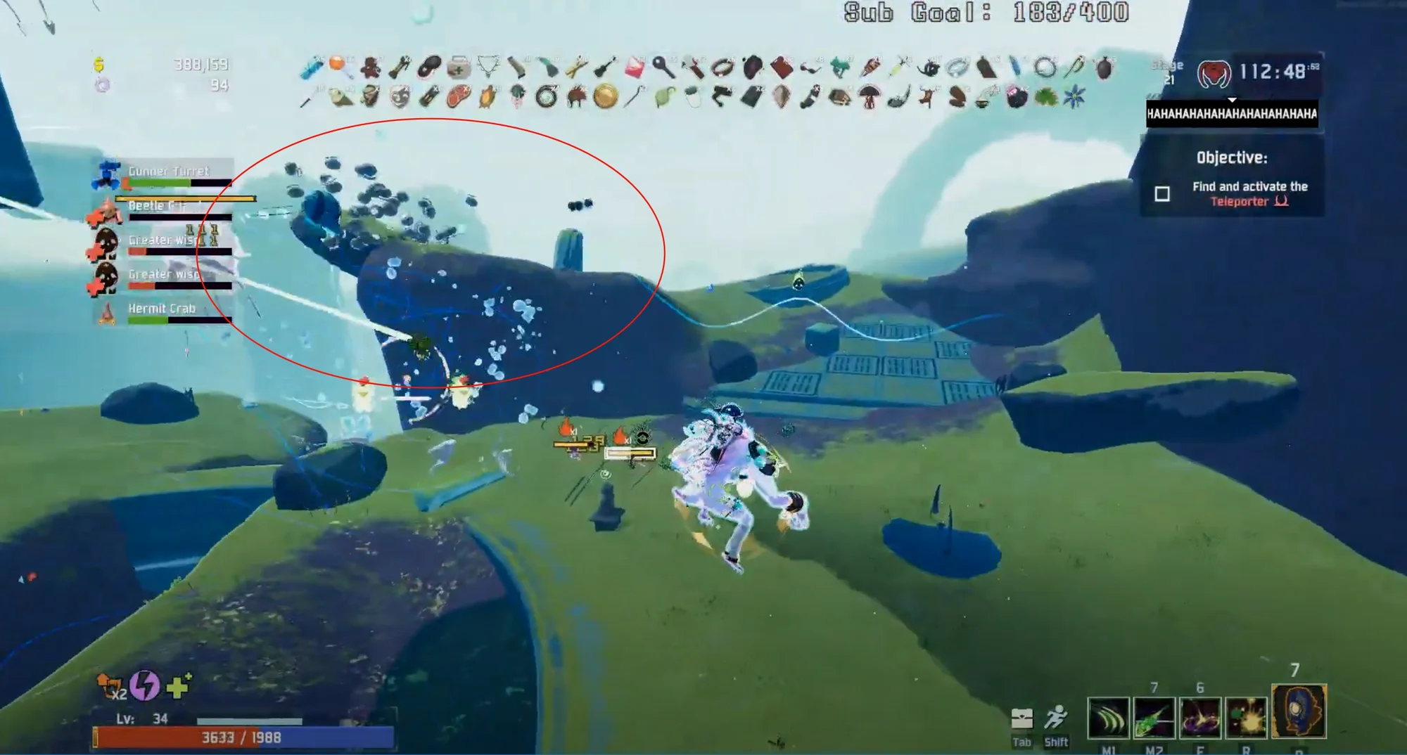 雨中冒险 2 RiskOfRain2：高等级怪物掉落大额金币时，喷出的也不会是一大堆金币，而是多个大大的金块/金币袋子。既直观 又节省了渲染资源。