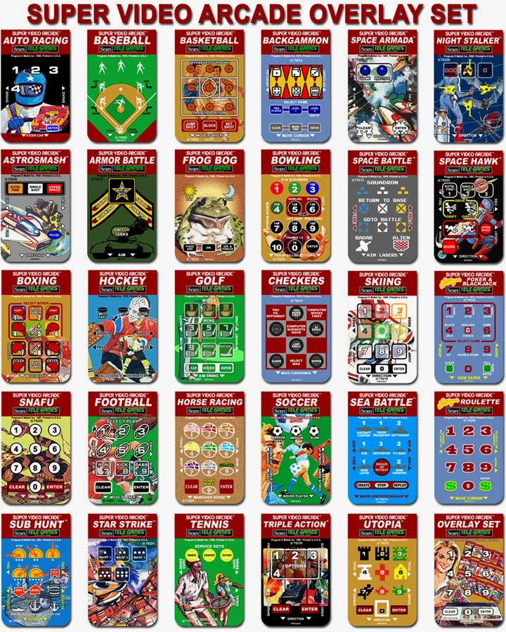 可供选择的游戏插入卡（Overlays） 可以看到每张卡设定的功能都不相同 这是非常超前的 这些卡牌设计精美 还有收藏价值