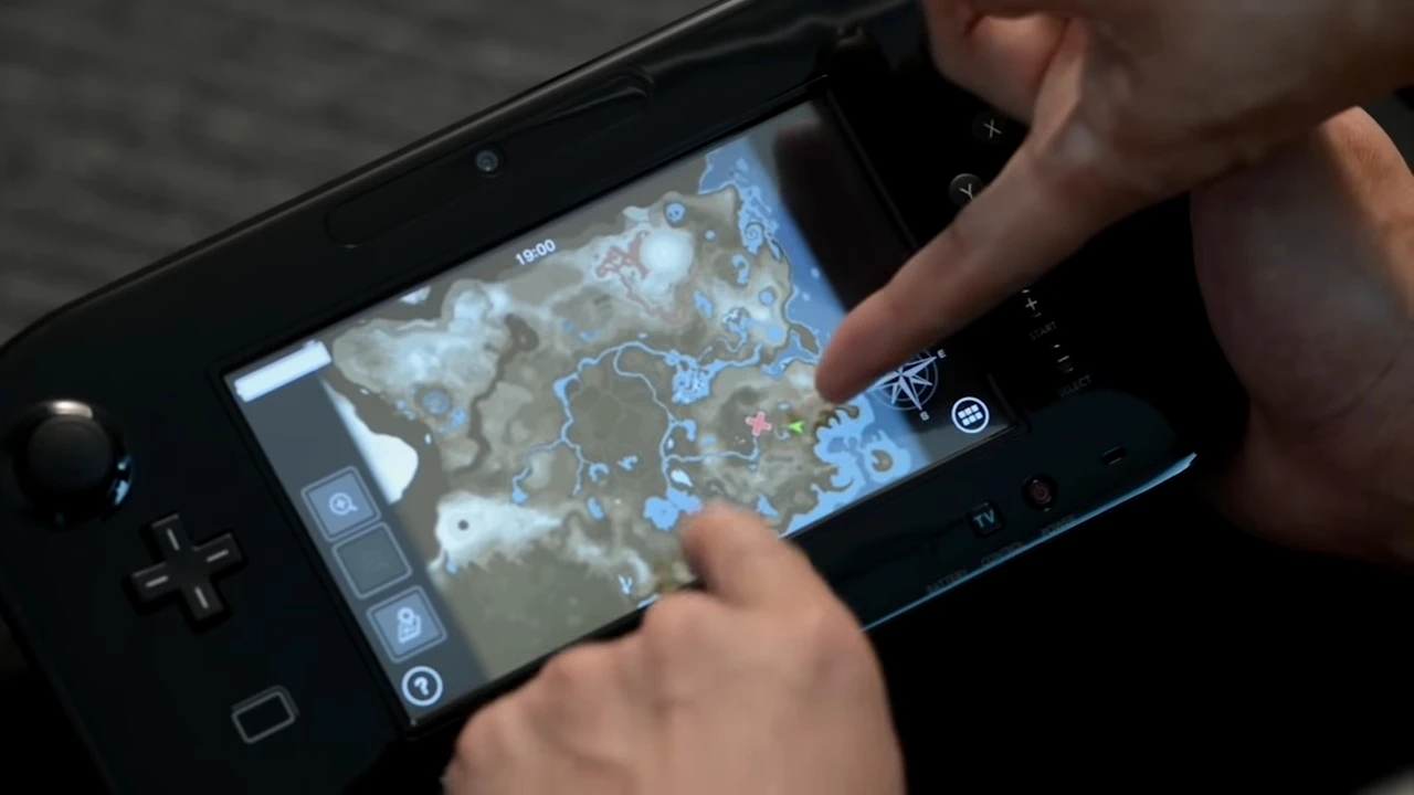 旷野之息的早期wiiU版 wiiPad作为希卡只是显示地图 