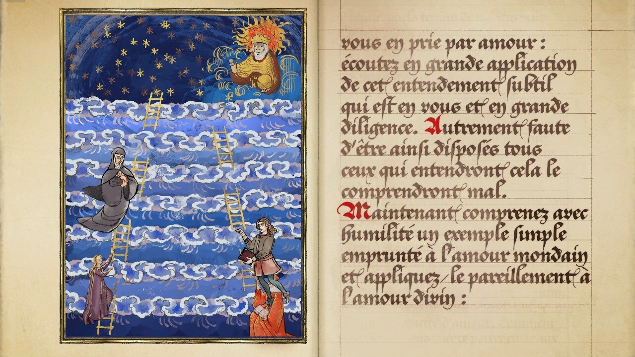 《隱跡漸現》中的“藏本”，就是用中世紀時期的哥特體書寫的。