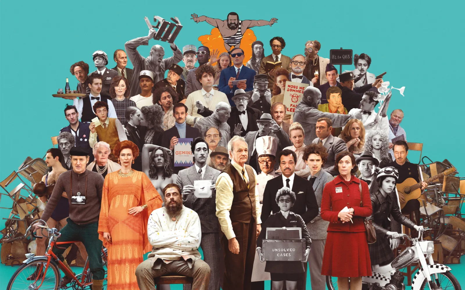 韦斯·安德森新片《法兰西特派》发布角色海报，10月22日在北美上映