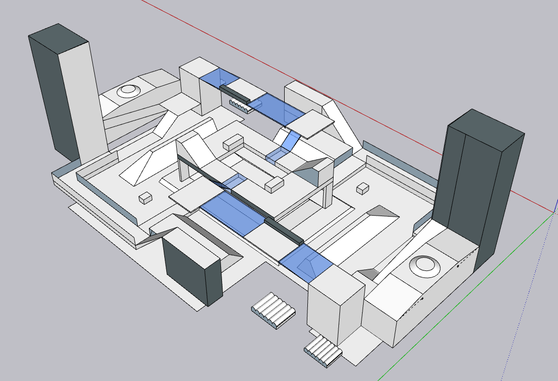我搓了一张《Splatoon 2》地图的设计白模稿