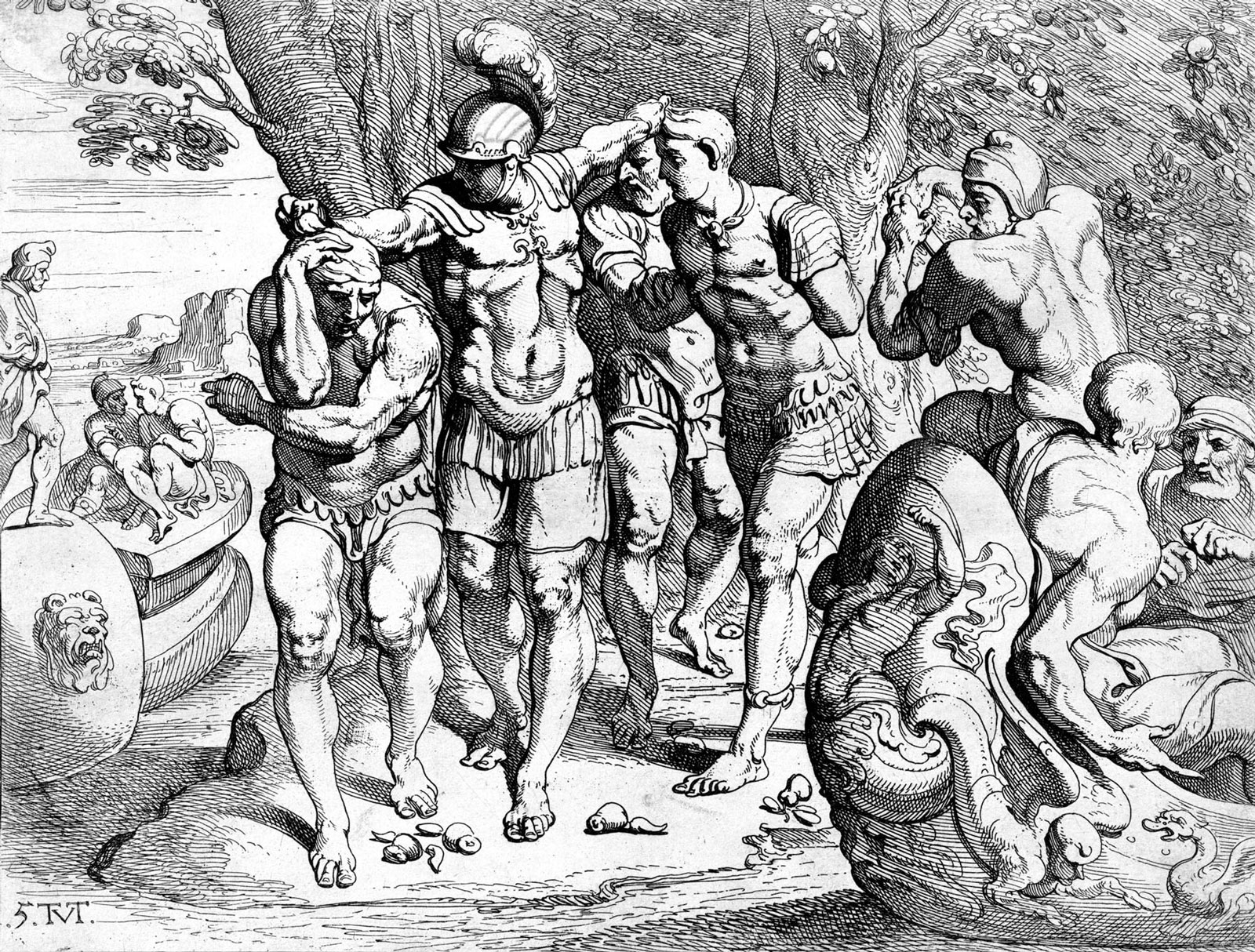  More details Odysseus removing his men from the company of the lotus-eaters.