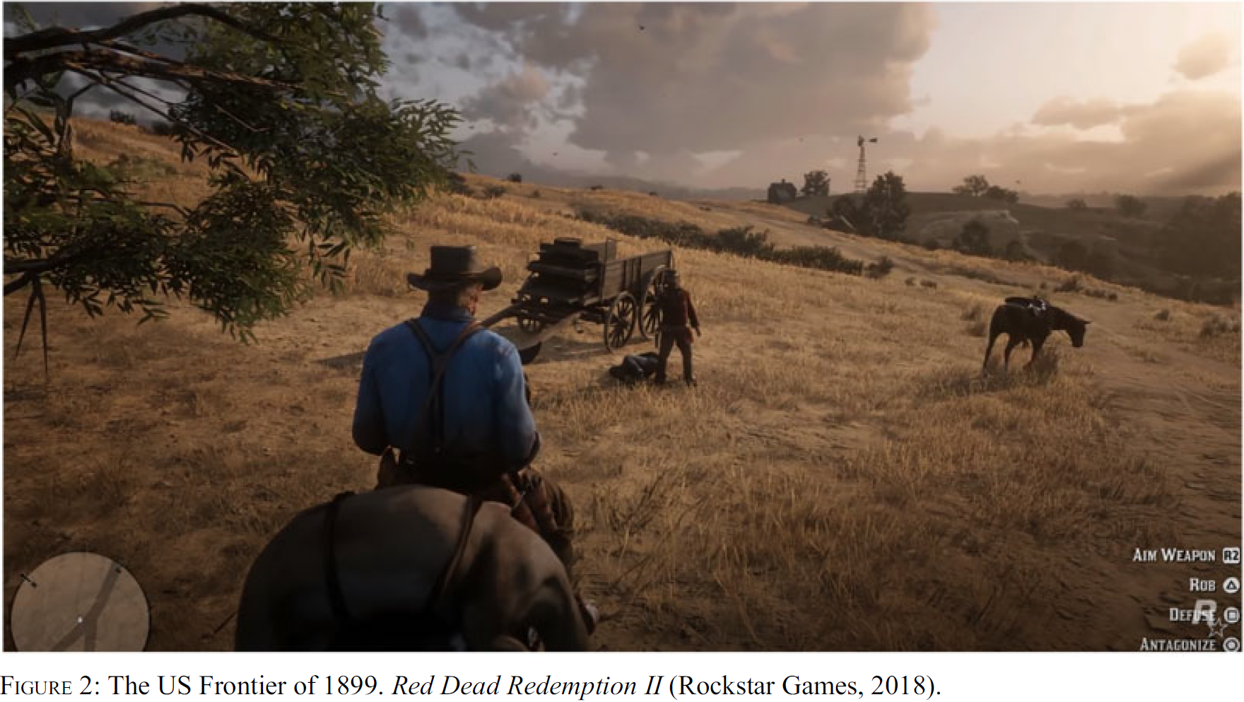 圖2： 1899年的美國西部，《荒野大鏢客II》 (Rockstar Games, 2018)