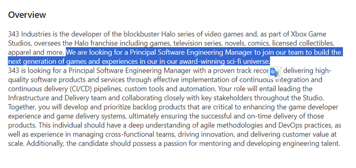 343i招聘广告显示,其可能正在开发下一代《光环》游戏 343i招聘广告显示,其可能正在开发下一代《光环》游戏