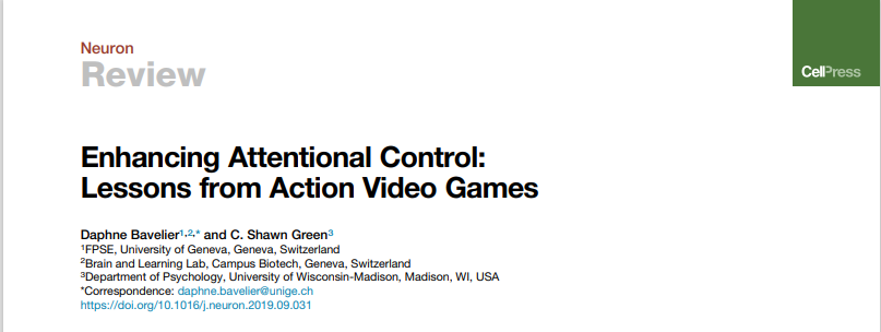 論文閱讀總結_1: Enhancing Attentional Control: Lessons from Action Video Games