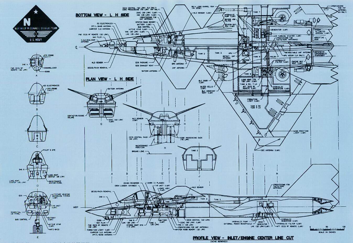 除此之外，DP527还加高了驾驶舱位置以优化航母起降视野。可以说相比YF-23/F-23的构型，已经完全是另一条技术路线的结果。