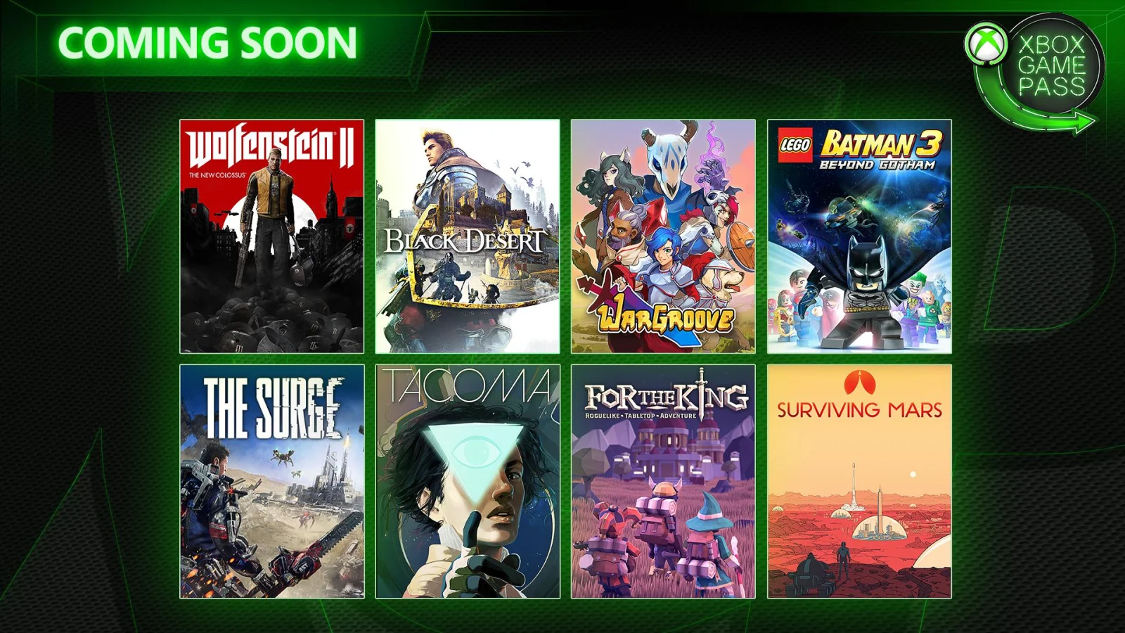 《德军总部II 新巨像》、《火星求生》等8款游戏即将加入 Xbox Game Pass