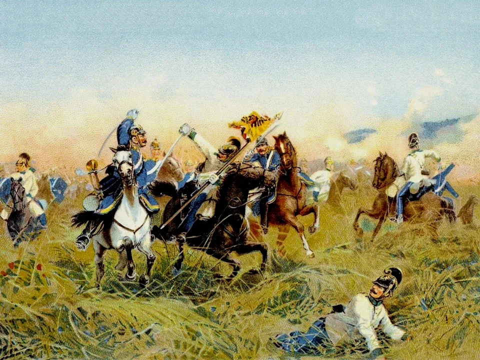 波西米亚战役中的奥地利骑兵和普鲁士骑兵