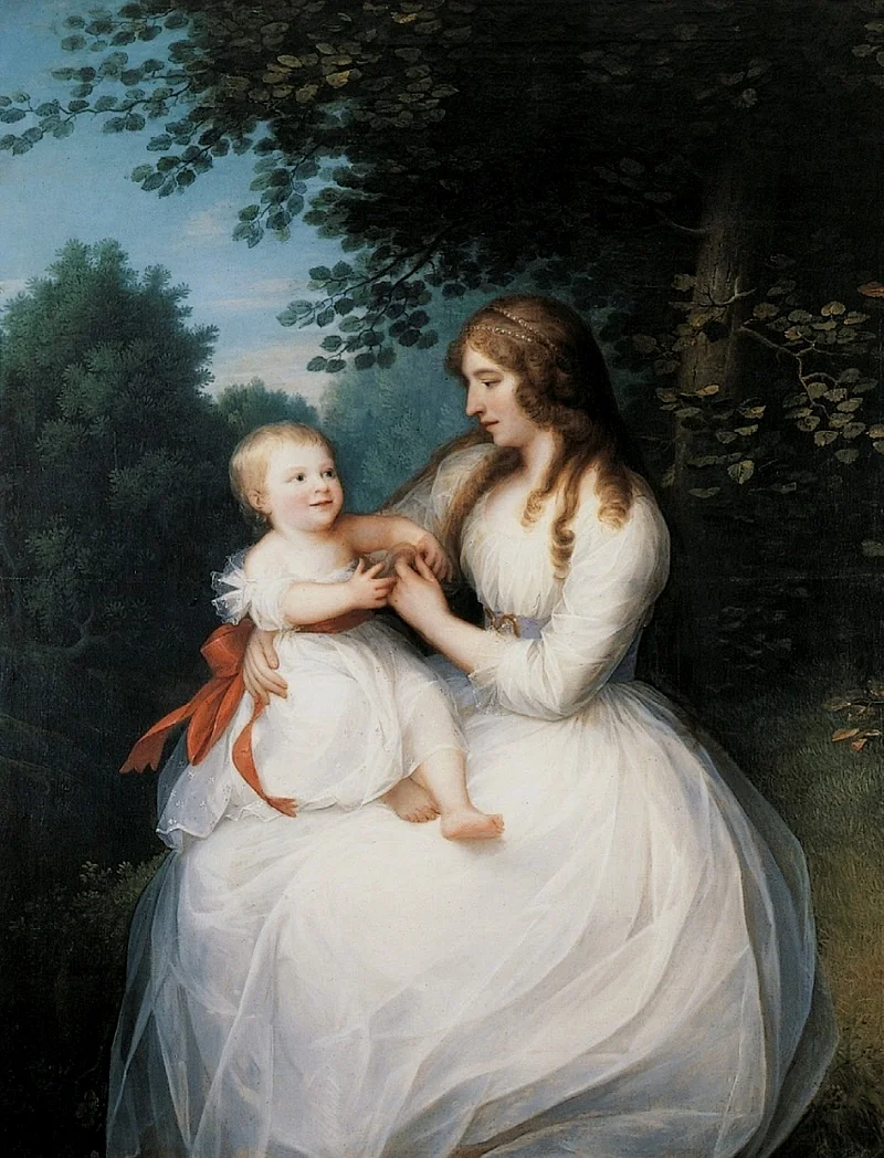 Portrait of Friederike Brun and her daughter Charlotte by Erik Pauelsen,1789