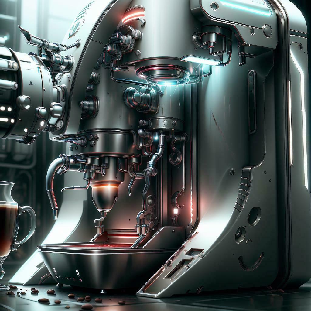 突然想到之前看到的一张AI画的咖啡机。你说它是咖啡机吧，它好像有那么点儿意思。但是你说这东西是咖啡机吧，喝咖啡的人肯定觉得不对劲。