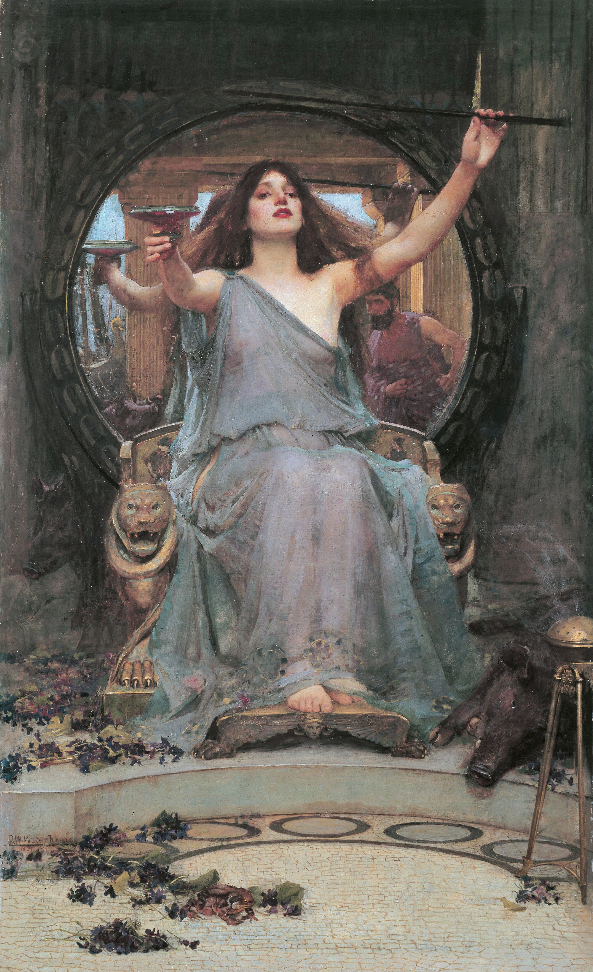 《circe offering the cup to ulysses》，作者约翰·威廉·沃特豪斯