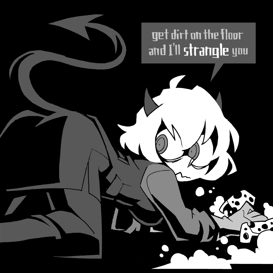 Demontober # 15: Meticulous Demon (decided to clean the entire house)