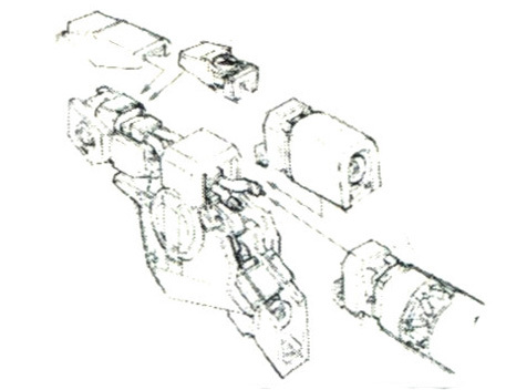 不过，相比原本直接以助推器替代腿部的设计，宇宙用强化型Kehaar是在正式版本的腿部结构后方连接助推器的设计。