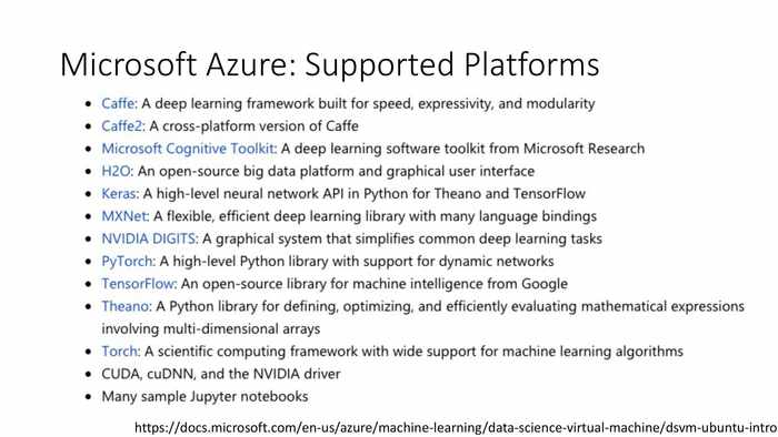 Microsoft Azure支持的平台