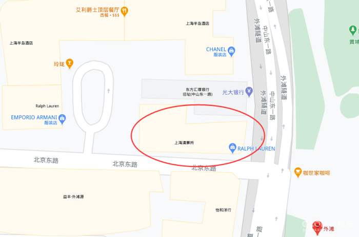 曾经的北方会所原址现位于上海清算所这里。