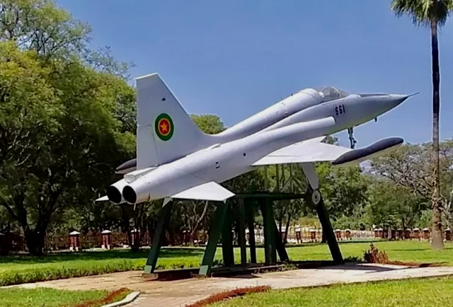 埃塞某空军基地旁边，做成纪念碑的F-5A，编号661。