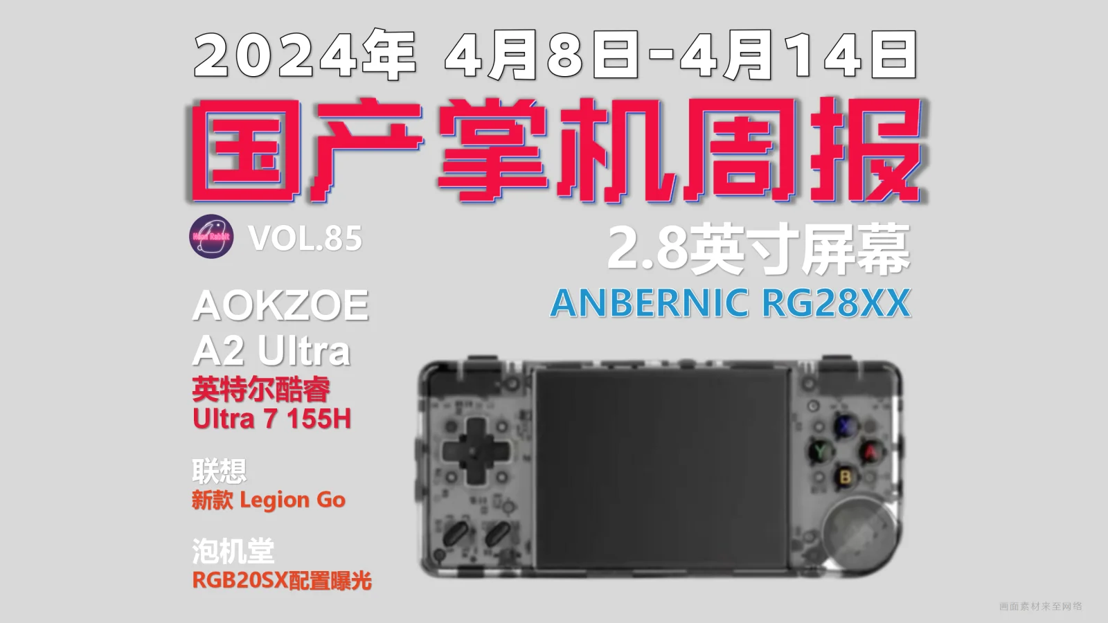 2.8英寸小型掌机，ANBERNIC RG28XX发布 - 国产游戏掌机周报 NO.85