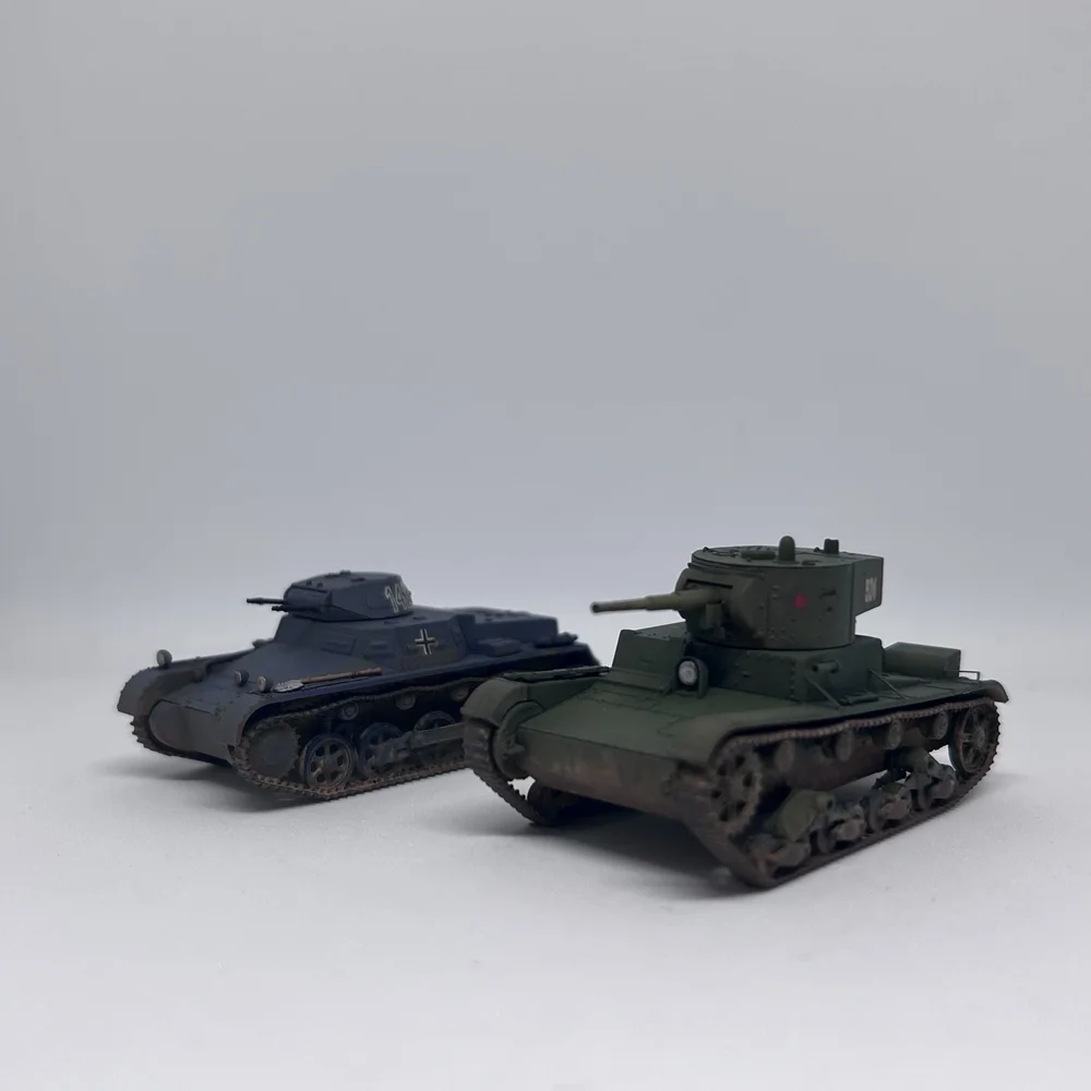 六分仪1/72 二战德国一号坦克B型 & 二战苏联T26B轻型坦克 过年在家就素组好的，那时候手法不... | 机组 | 机核 GCORES