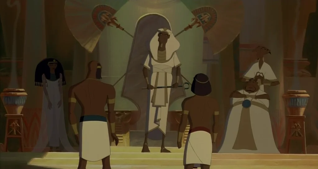 《埃及王子》中塞提一世正在训斥拉美西斯二世和摩西