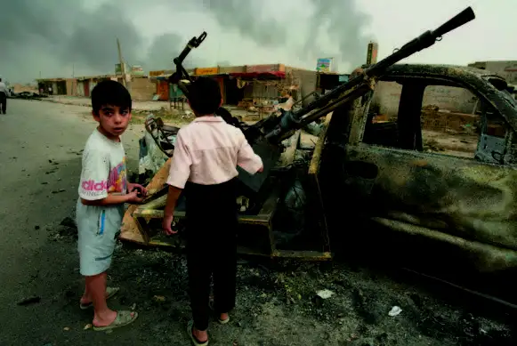 回来时的样子（还是伊拉克，巴格达一辆被摧毁的皮卡车，搭载的同样是ZPU-1）