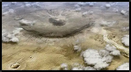 戈德堡(Goldberg)陨石坑，位于现艾尔西亚王国威士忌走廊（Whiskey Corridor）沙漠地区，是尤利西斯小行星碎片撞击地球造成的最大的陨石坑之一。其直径约8.4公里，科学家正在分析其撞击力和规模是否因撞击点是沙漠而减小，据说其巨大的撞击力量让从沙漠表面下流动的地下水正在流入陨石坑中心，改变了伊尔萨利河(Irsali River)的水流方向，使老锚点城(Old Anchor Point City)港口干涸成为了搁浅船只的墓地。
