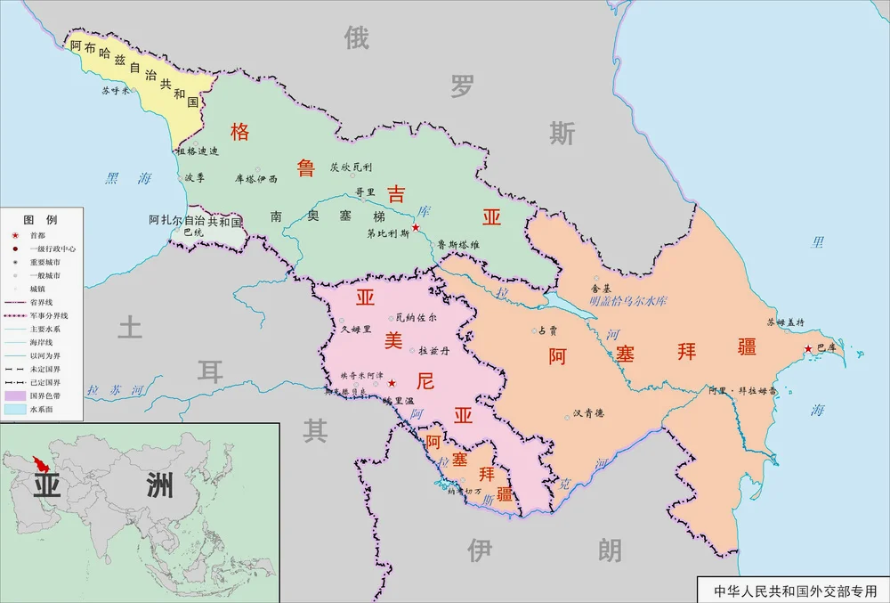 格鲁吉亚的地理位置