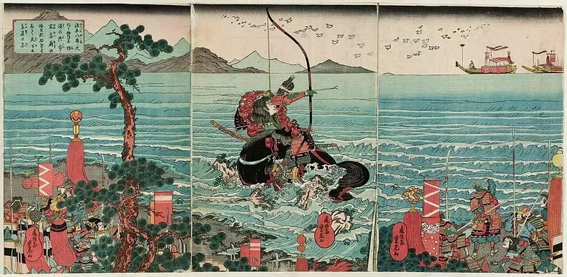 那须与一隔海射扇，如出一辙。东方对善射是一个正面评价。