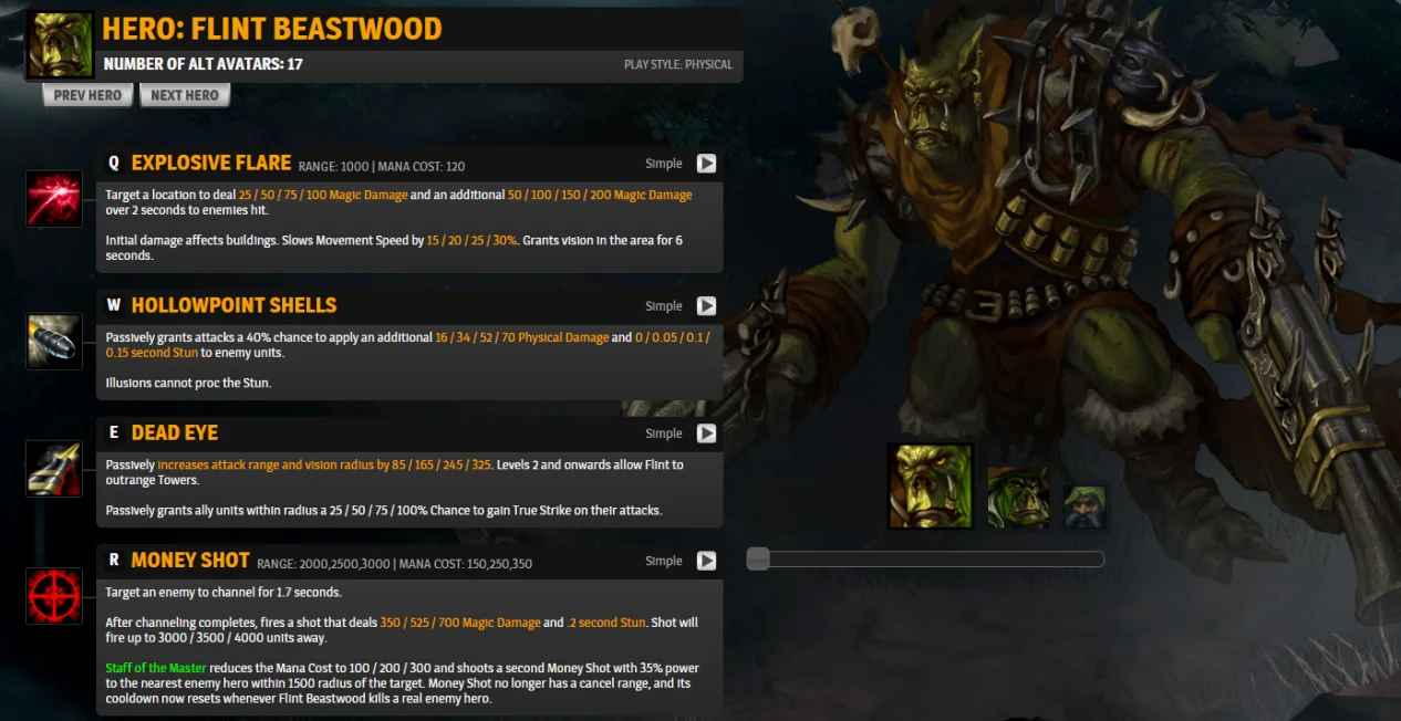 HON的英雄：FLINT BEASTWOOD