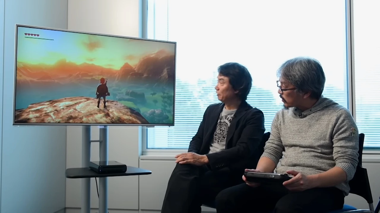 宫本茂和青沼英二初次演示wiiU上的《荒野之息》