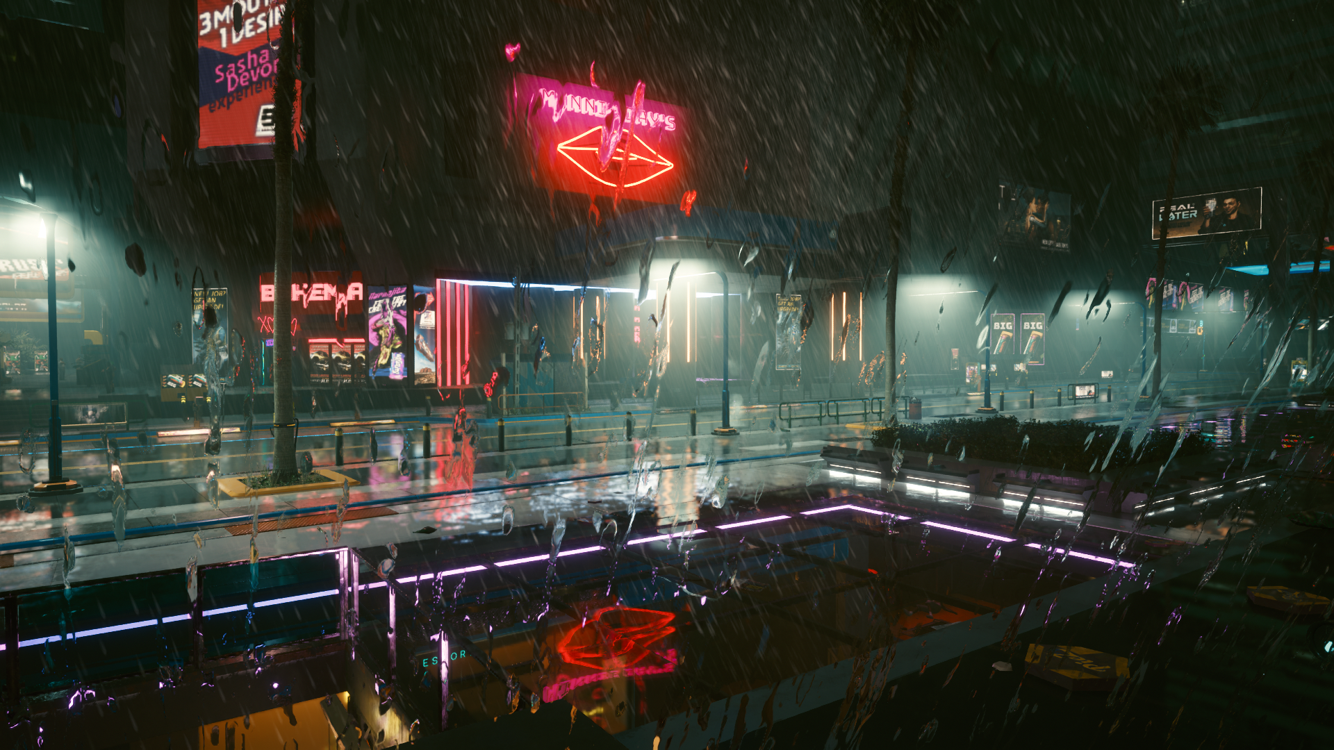 游戏摄影丨《赛博朋克2077》“雨”主题截图