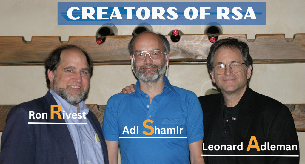 RSA的三为发明人：Ron Rivest、Adi Shamir 和 Leonard Adleman