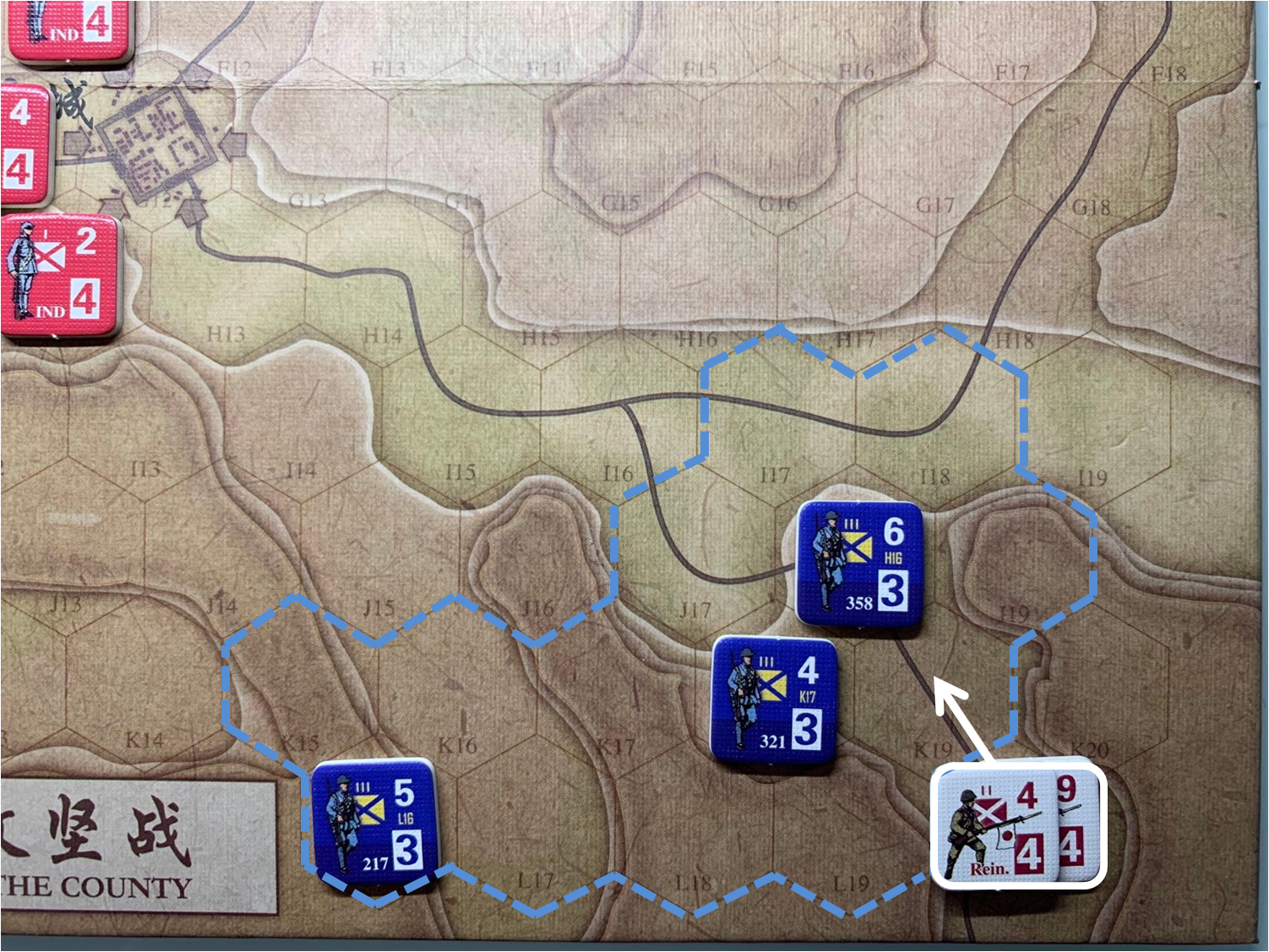 第一回合日路羊方向（L20）日軍增援部隊對於移動命令4的執行計劃
