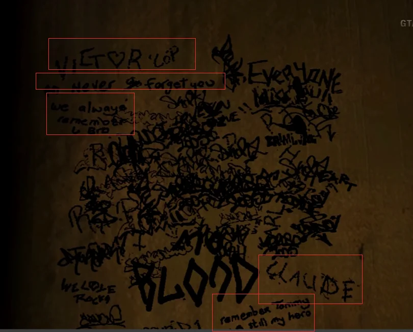 尼克一开始租住的公寓墙上写满了字儿，VCS的主角维克多,3的主角克劳德，VC的汤米赫然在列。