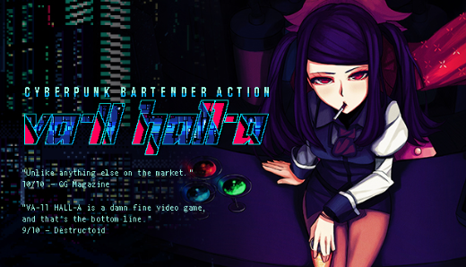 游戏《VA-11 Hall-A: Cyberpunk Bartender Action》的游戏海报
