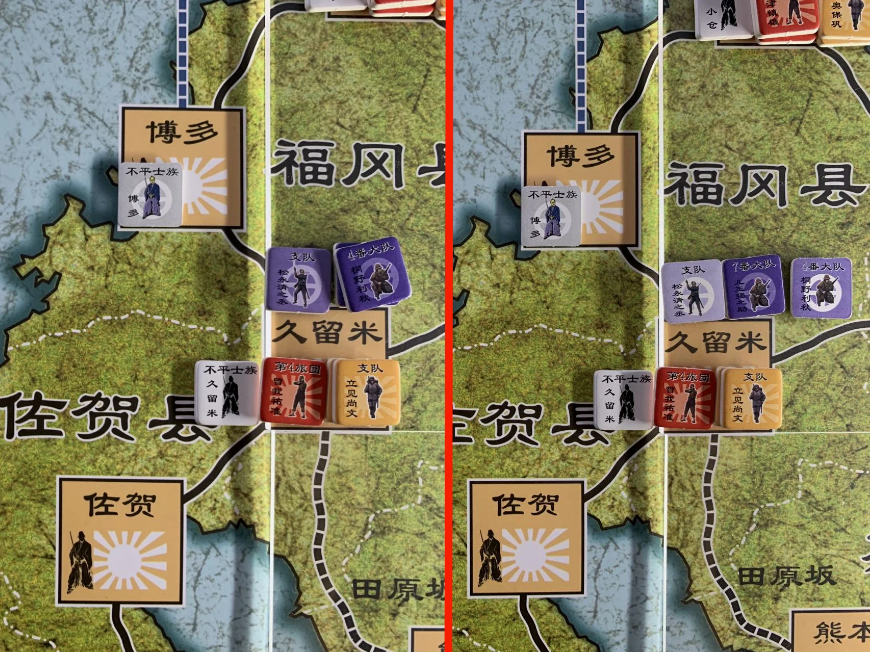 守方开火前（左）与开火后（右）对比