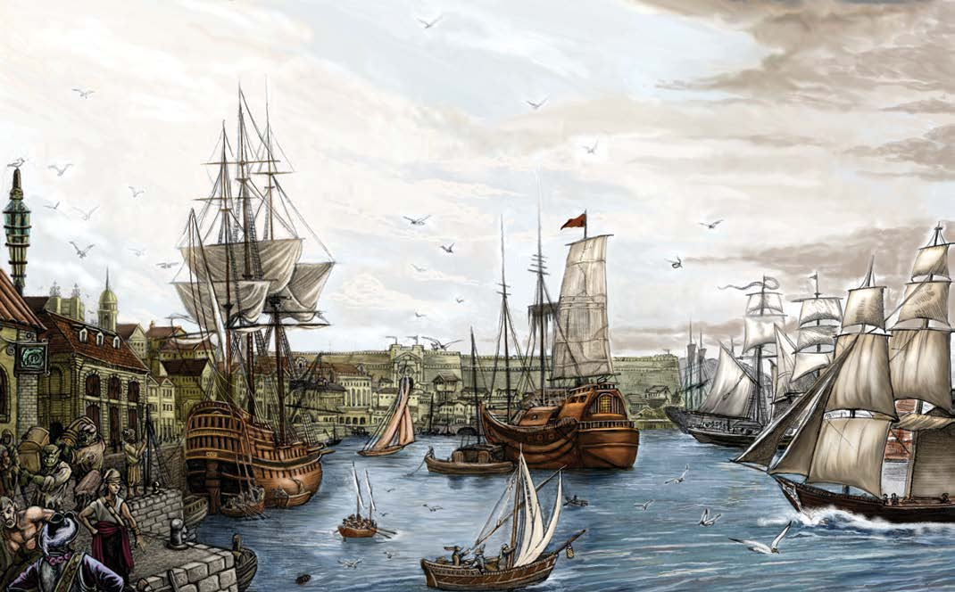 在自由港可以看到來自世界各地的船隻，這座冒險之城是許多重要的貿易路線（合法或非法）的主要港口。