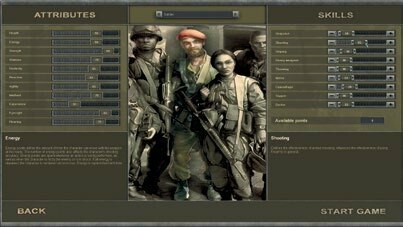 玩家可以从 8 个不同的雇佣兵中选择一个开始游戏，每个角色都有一套配点，不过技能是可以自定义的。