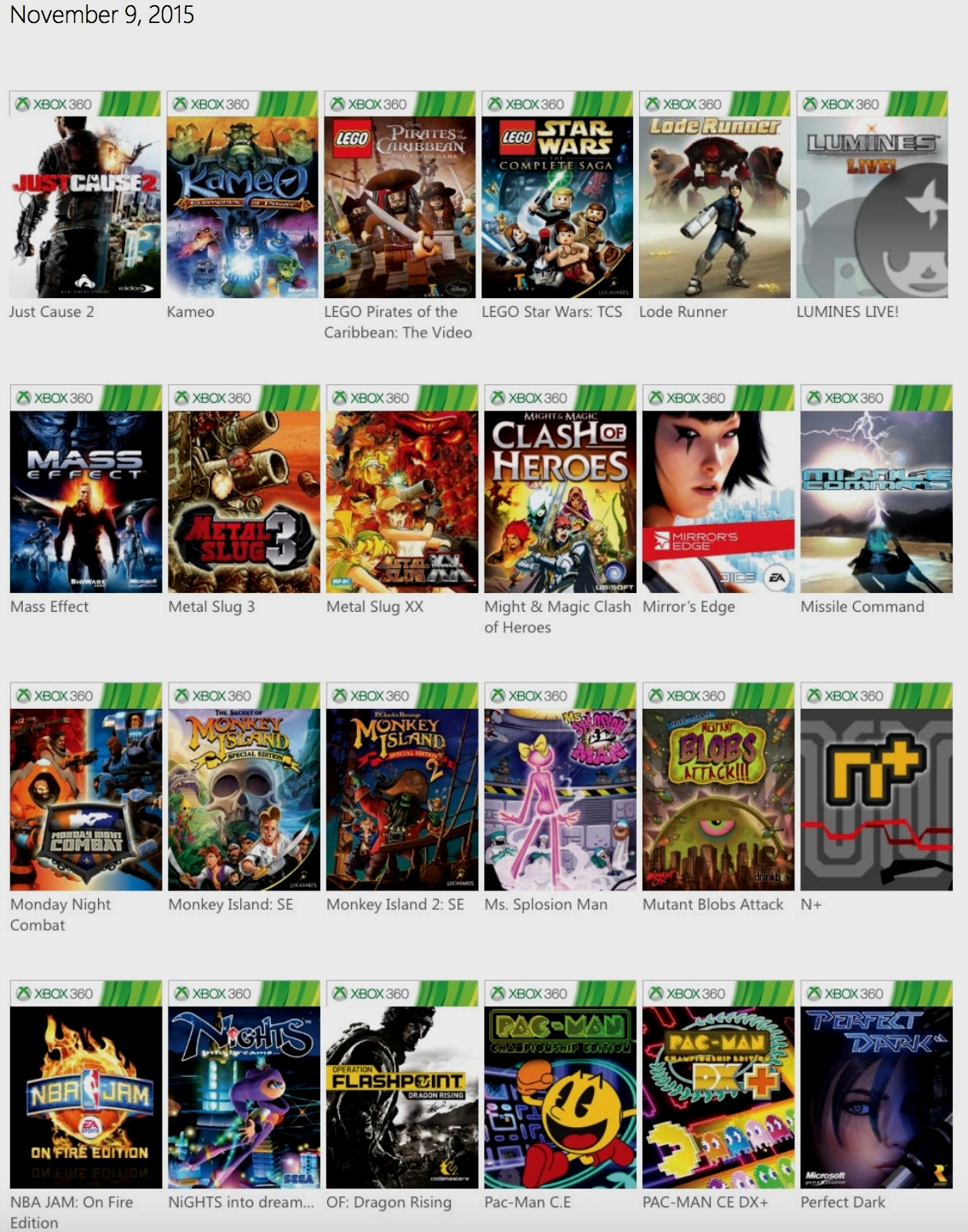 Xbox One向下兼容游戏名单