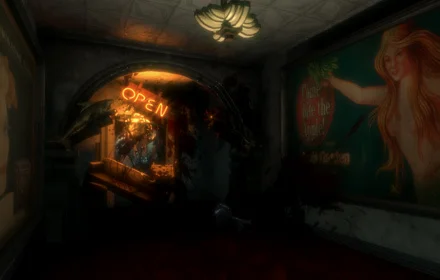 克什米尔餐厅通往脚灯剧院的大门的早期版本
（原始网址：http://www.bioshockgame.com/site/us/enter.html
现存于：http://www.gamersky.com/handbook/200709/75930.shtml）