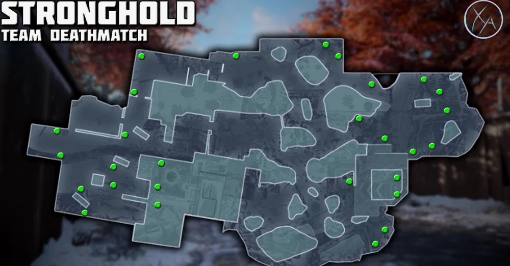 《使命召唤：黑色行动3》Stronghold地图TDM模式的重生点