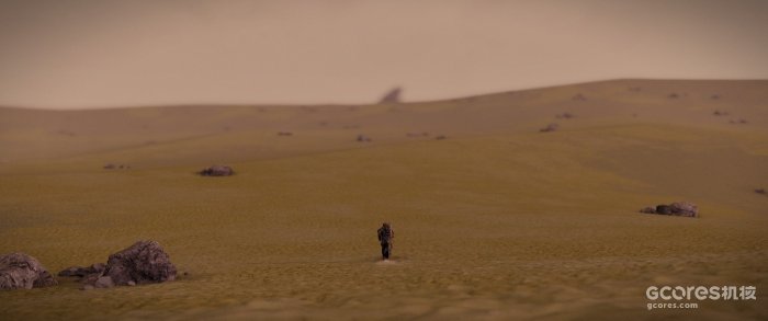 这次是提尔纳IV上酷似地衣的碧绿沙漠和沙丘，又或者是月球地平线上高挂的荒漠化地球。