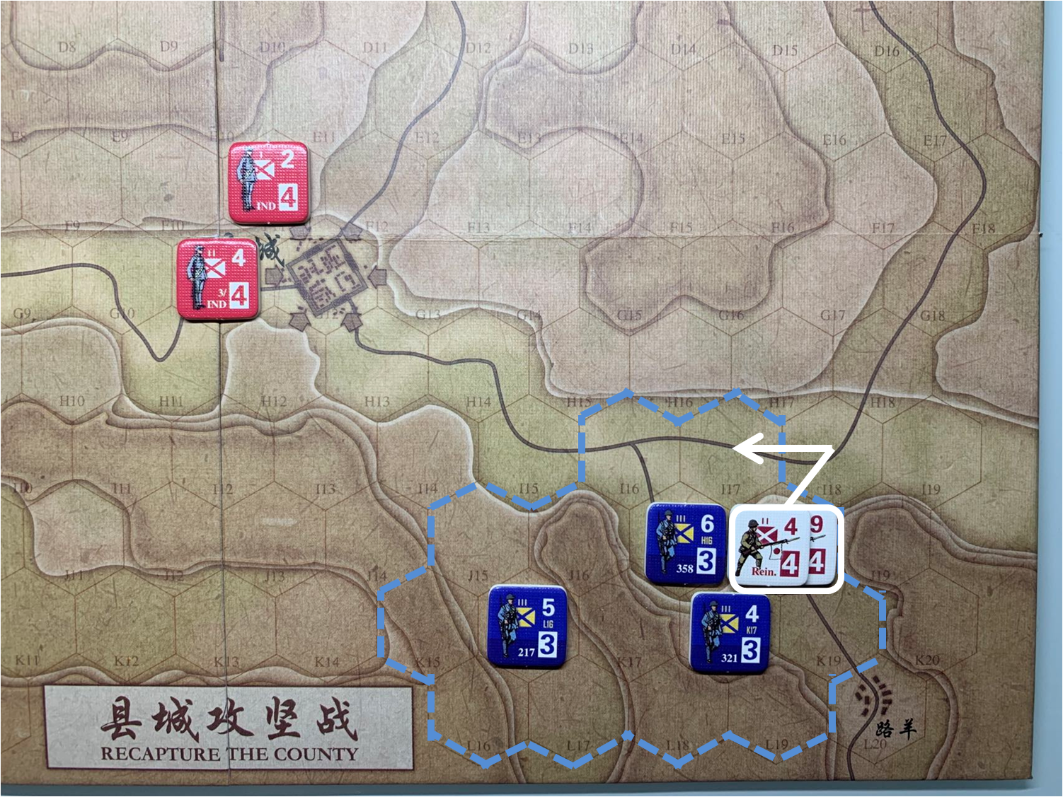 第二回合路羊方向日军增援部队（J18）对于移动命令3的执行计划