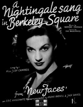 朱迪·坎贝尔（Judy Campbell）首次演唱《夜莺在伯克利广场歌唱》的海报