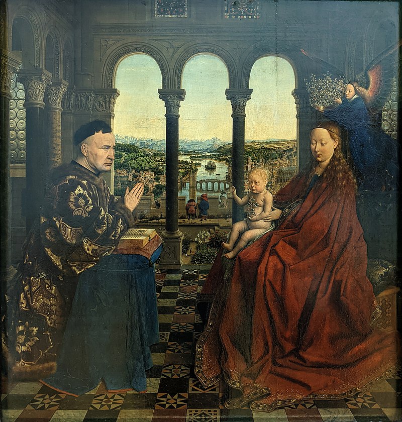 油畫《羅林大臣的聖母》