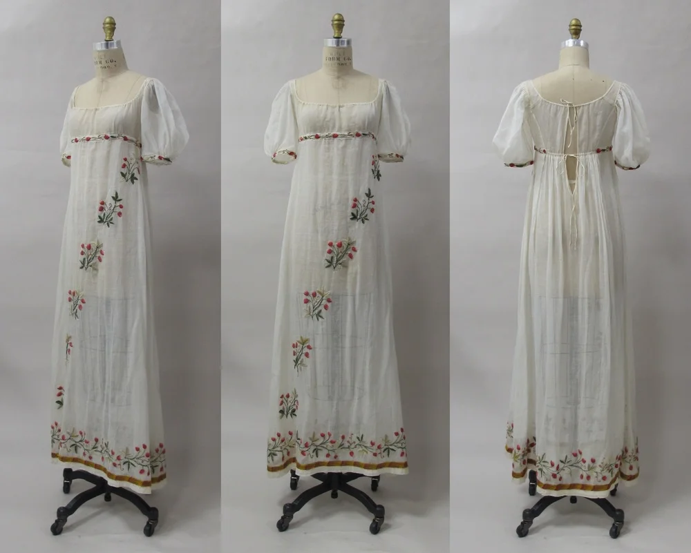 Dress, c1805 (MET) 可見其布料薄得可透視