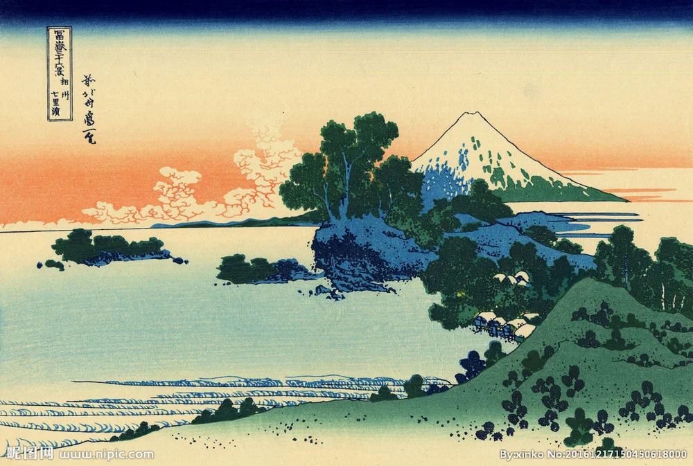 歌川广重《东海道五十三次 吕川》