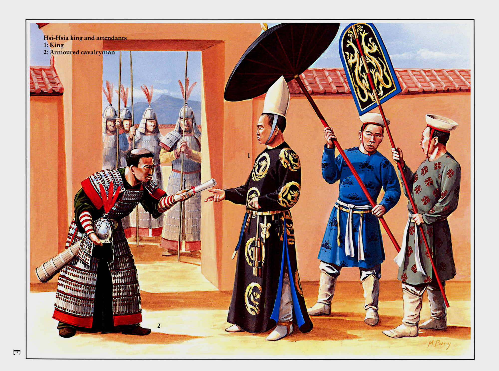 西夏重骑兵和皇帝（右）