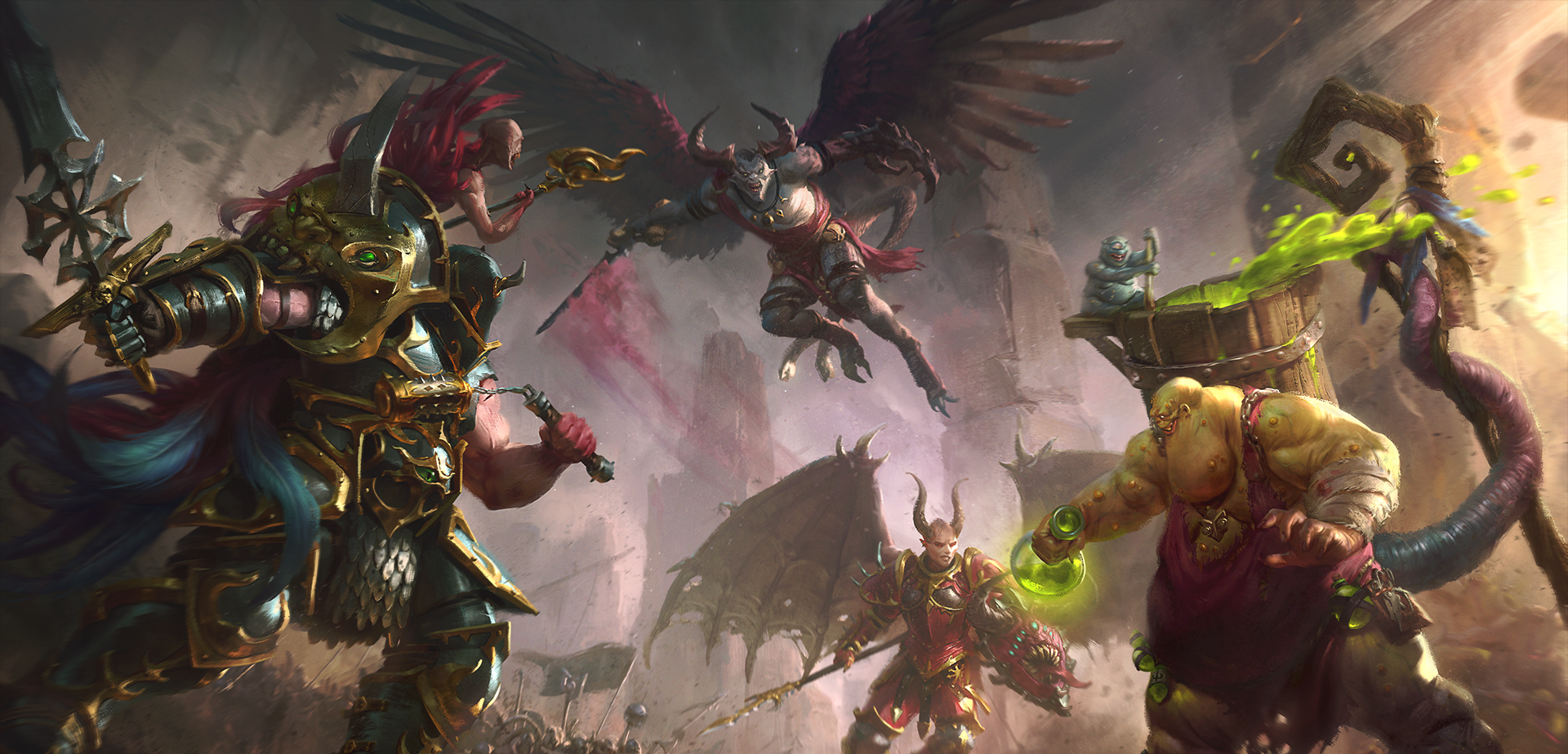 传奇领主齐聚一堂：《全面战争：战锤3》“混沌冠军勇士”DLC及“超凡帝国”测试版前瞻